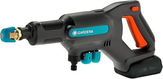 Gardena Nettoyeur moyenne pression sans fil AquaClean 24/18V P4A, sans batterie : Nettoyeur sans fil ext., 3 niv de nettoyage, max. 24 bars, tuyau d'aspiration inclus, raccords OGS+filtre (14800-55)
