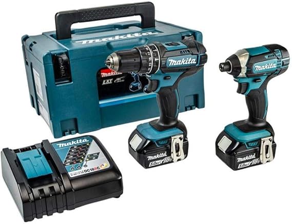 MAKITA DLX2131TJ Combopack 2 Tools 18V Drill DHP482 and DTD152 Screwdriver (2 x 5.0 Ah)