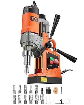 VEVOR Magnetic Drill, Portable Column Drill 1450 W, 12500 N, 850 rpm, Max. Bore Diameter (Core Drill) 40 mm, Max. Core Depth 50 mm