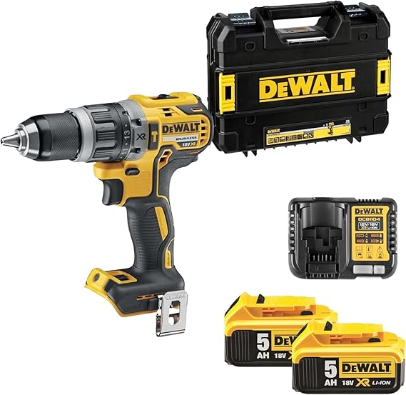 DEWALT - XR 18V Brushless Impact Driver Drill, with 1x TSTAK case, 1x charger and 2x 5Ah batteries, DCD796P2-QW