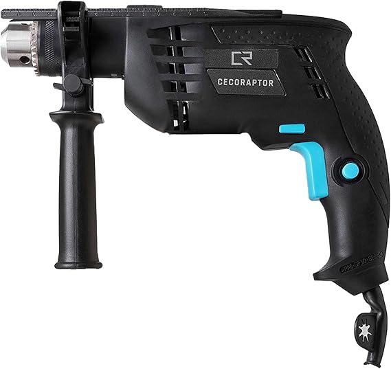 Cecotec CecoRaptor Impact Drill. 850W, 13mm Drill, 4800rpm, 46000 Ipm, Trigger Lock Switch, Depth Adjuster, 3m Cable.