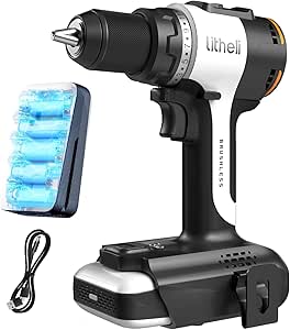 Perceuse Visseuse Sans Fil 20V, Visseuse Devisseuse Sans Fil avec Batteries 2.0Ah, 17+1 Réglages de Couple, 60Nm, 2 Vitesse, LED, Perceuse-Visseuse pour Bricolage à Domicile