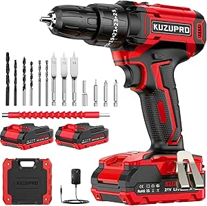 Visseuse Devisseuse Sans Fil 21V, Perceuse Visseuse Sans Fil avec 2 Batteries 2000mAh, 25+3 Réglages de Couple Perceuse, 42Nm, 14 Accessoires, 2 Vitesses, LED Visseuse pour Bricolage