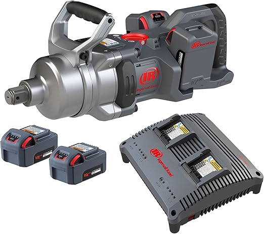 Ingersoll-Rand W9491-K2E-EU - 1" 20V Cle a Choc Sans Fil avec Enclume Courte, Kit Clé à Choc avec 4 Batteries Li-Ion de 5,0 Ah et Chargeur Double
