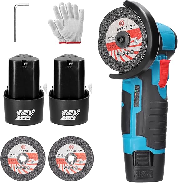 Mini Cordless Angle Grinder, Weytoll Electric Grinding Tool 19500RPM, Portable Grinder for Cutting Wood Stone Steel Wood Stone Polishing Ceramic Tile