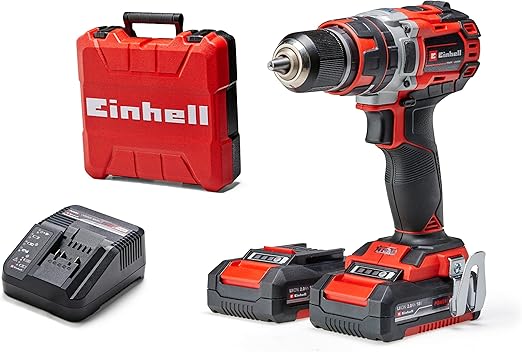 Einhell Professional Perceuse Visseuse à percussion sans fil TE-CD 18/50 Li-i BL Power X-Change (Li-ion, 18 V, moteur sans charbon, Couple 50 Nm) Livré avec 2 Batteries 2,0 Ah et un Chargeur