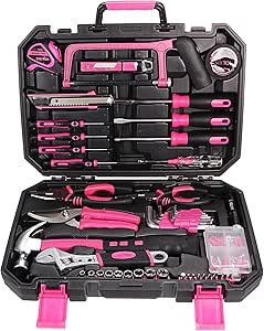 Home Pink 128 Kit d'outils dans Une Valise | pour Un Usage Domestique