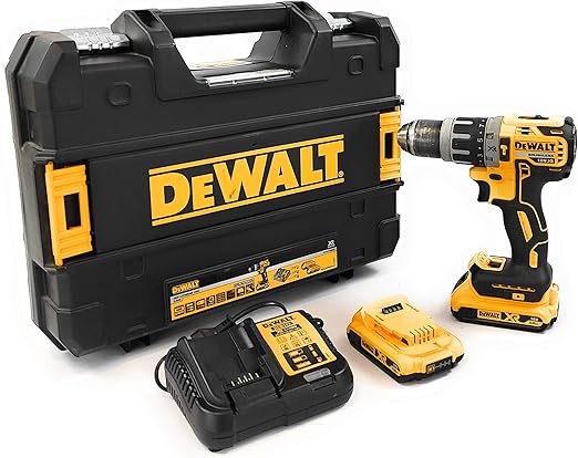 DEWALT - Perceuse Visseuse à Percussion Brushless XR 18V Li-Ion 2Ah - DCD796D2-QW - Perceuse sans Fil avec Coffret TSTAK, Éclairage LED, 2 Batteries / Chargeur - 2 Vitesses (0-550/2000 tr/min) - 420W