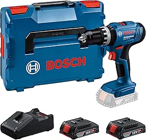 Bosch Professional 18V System cordless drill/driver GSB 18V-25 (max. screw diameter 10 mm, with 2 GBA 2.0 Ah batteries, GAL 18V-40, L-BOXX)